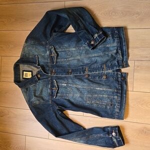 AMERICANINO Distressed Indigo Denim Jacket size L